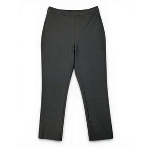 Jenny Kayne Ponte Ankle Pants Women Size 6 Black Stovepipe Slim Fit Quiet Luxury